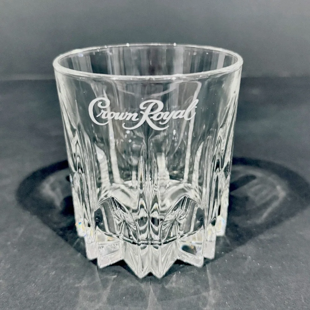 Crown Royal Low Ball Cut Crystal Tumbler Made In Italy Barware Glassware‎